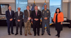 BG Correa (second from right) meeting with Perry Center faculty and staff