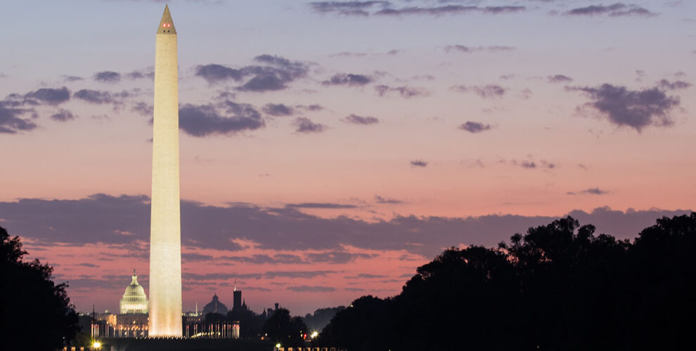 The Washington Monument at sunset