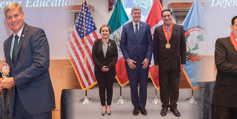 Perry Center Director Frederick Rudesheim with the 2019 Perry Award recipients