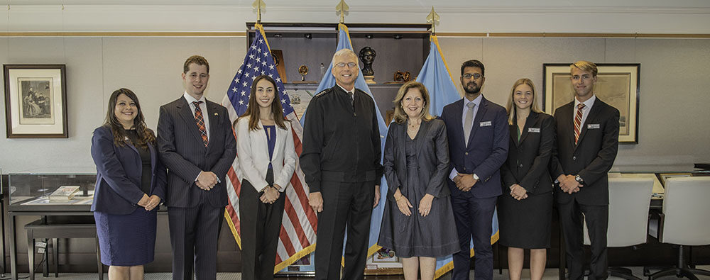 Interns with USSOUTHCOM Commander Admiral Faller and Ambassador Ayalde